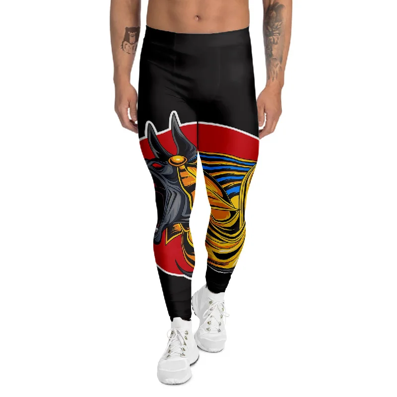 Instant Discount Angry Anubis Print Men's Leggings