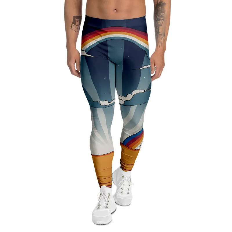 Discount Days Art Style Hippie 1960s Print Men's Leggings
