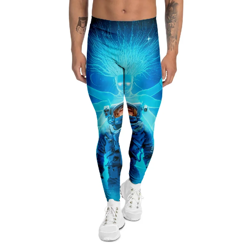 Mega Deal Astronaut And Female Alien Print Men's Leggings