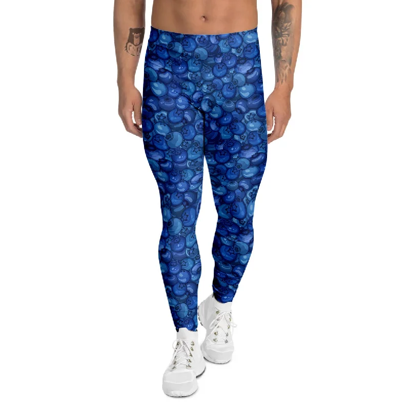 Now or Never Blueberry Print Pattern Men's Leggings