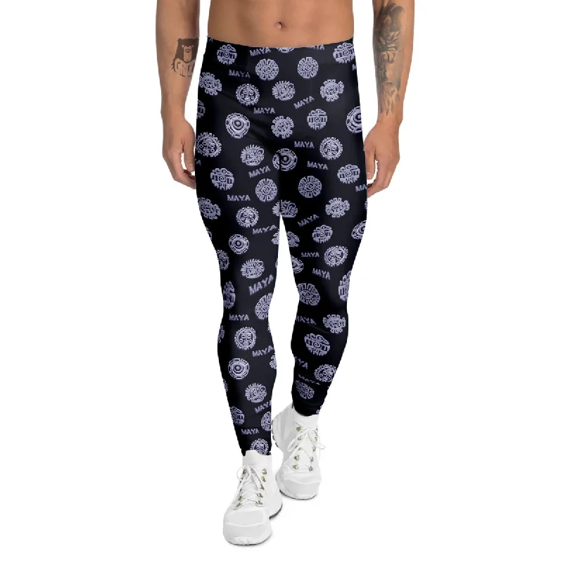 Special Savings Calendar Aztec Maya Exotic Print Pattern Men's Leggings