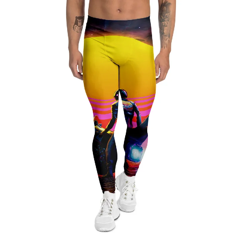 Overstock Cyberpunk Biker Print Men's Leggings
