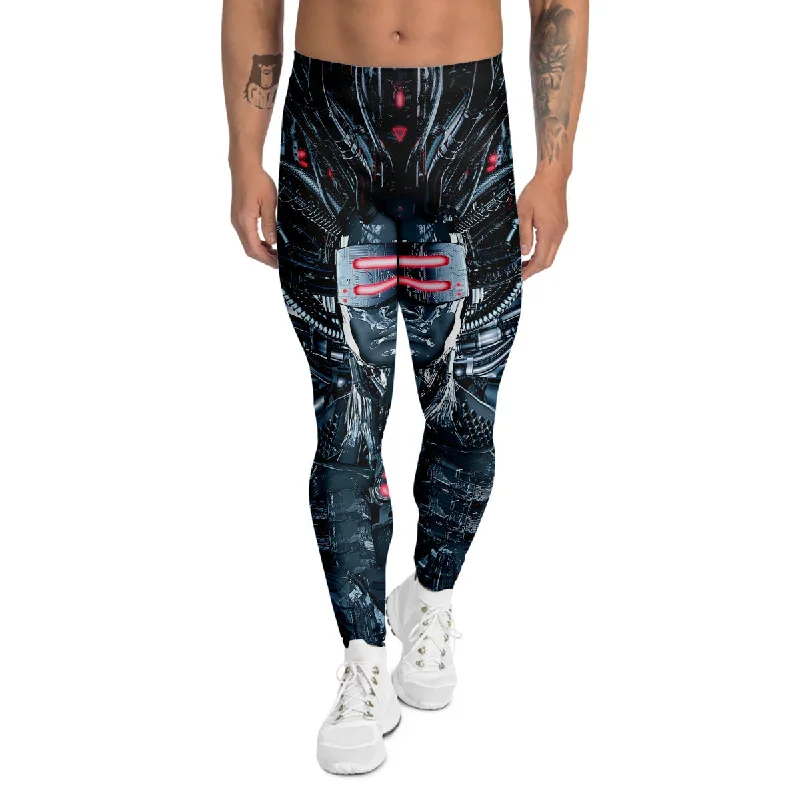 New Deals Cyborg Cyberpunk Print Men's Leggings