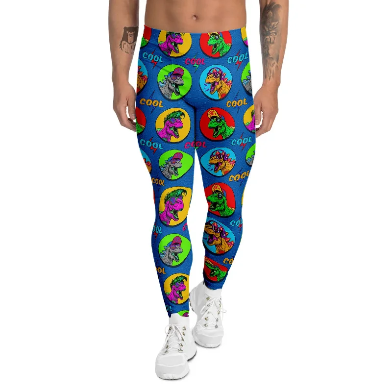 Big Discounts Dinosaurs Pop Art Print Pattern Men's Leggings