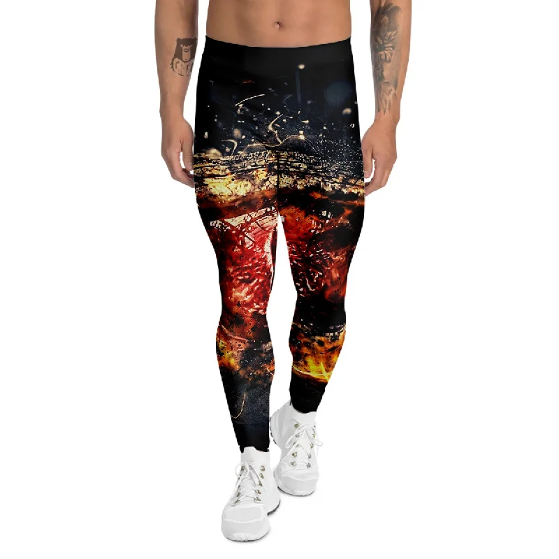 Buy More, Save More Dragon Red Eye Fire Print Men's Leggings