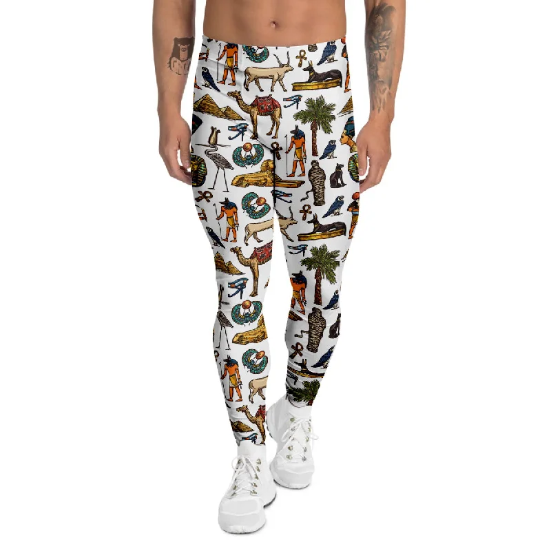 Value Deals Egypt Religion Symbols Print Pattern Men's Leggings