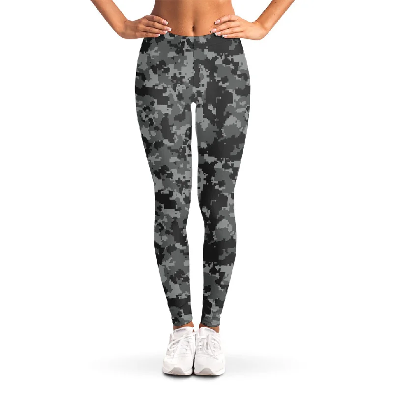 Holiday Sale Grey Digital Camo Pattern Print Women's Leggings