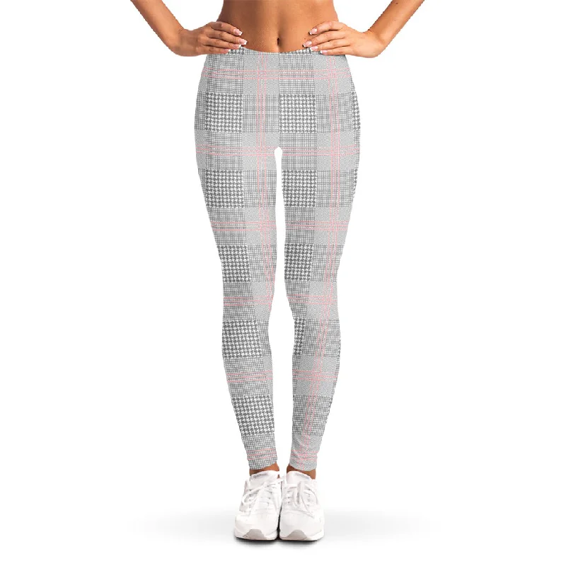 Super Sale Grey Prince of Wales Check Print Women's Leggings