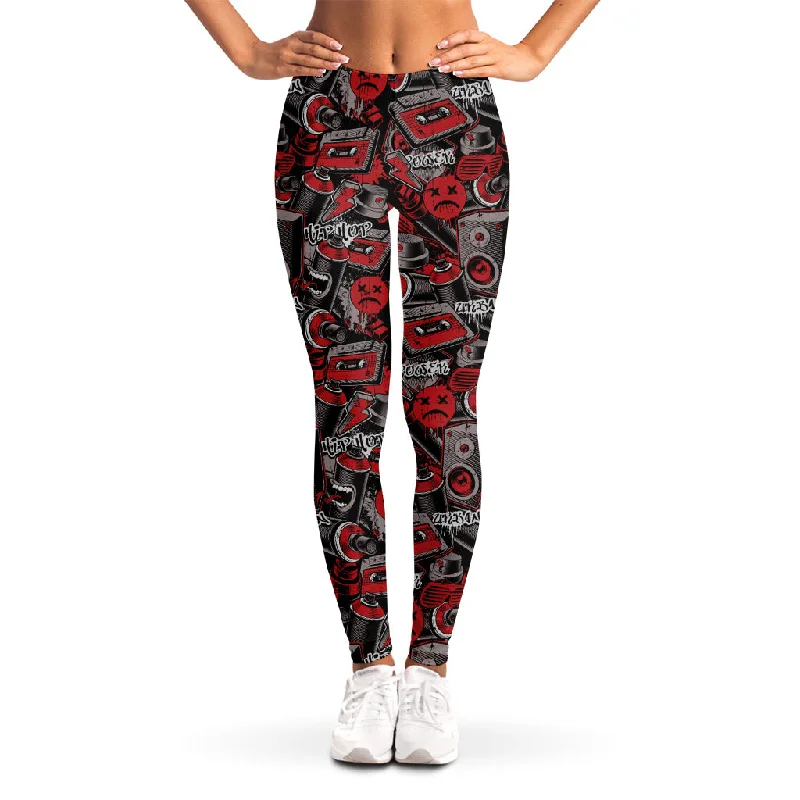 Limited Availability Grunge Graffiti Pattern Print Women's Leggings