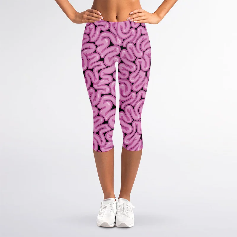Grand Opening Sale Halloween Brain Print Women's Capri Leggings