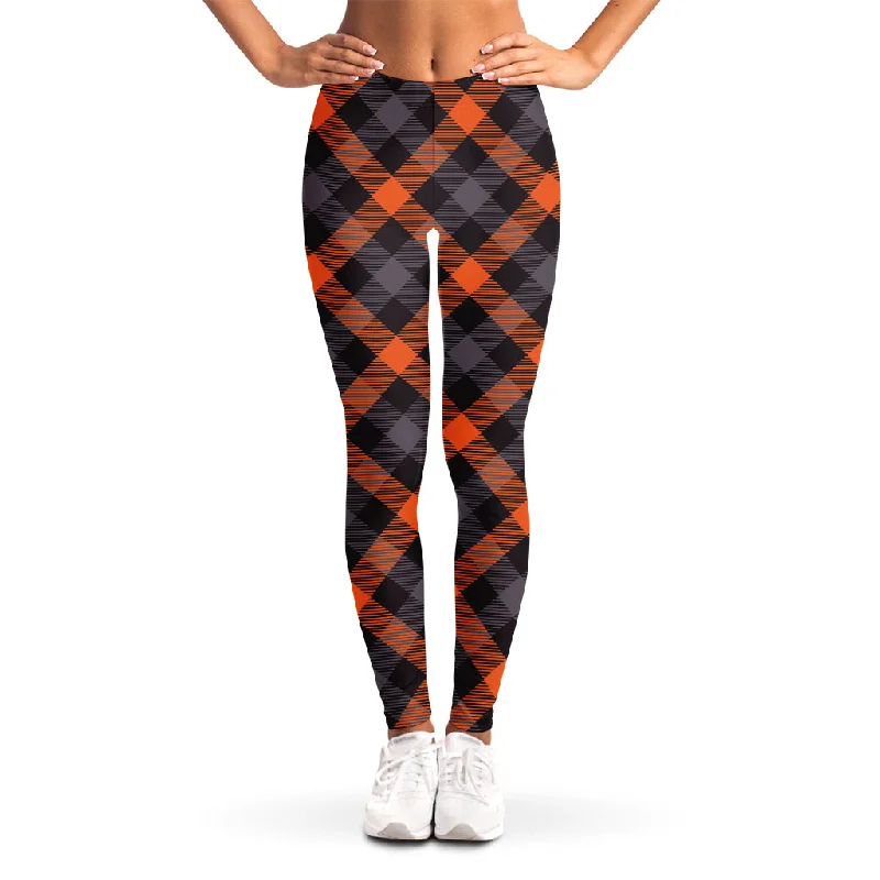 Daily Specials Halloween Buffalo Check Pattern Print Women's Leggings