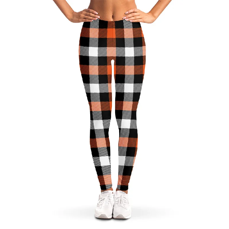 YEAR-End Sale Halloween Buffalo Plaid Pattern Print Women's Leggings
