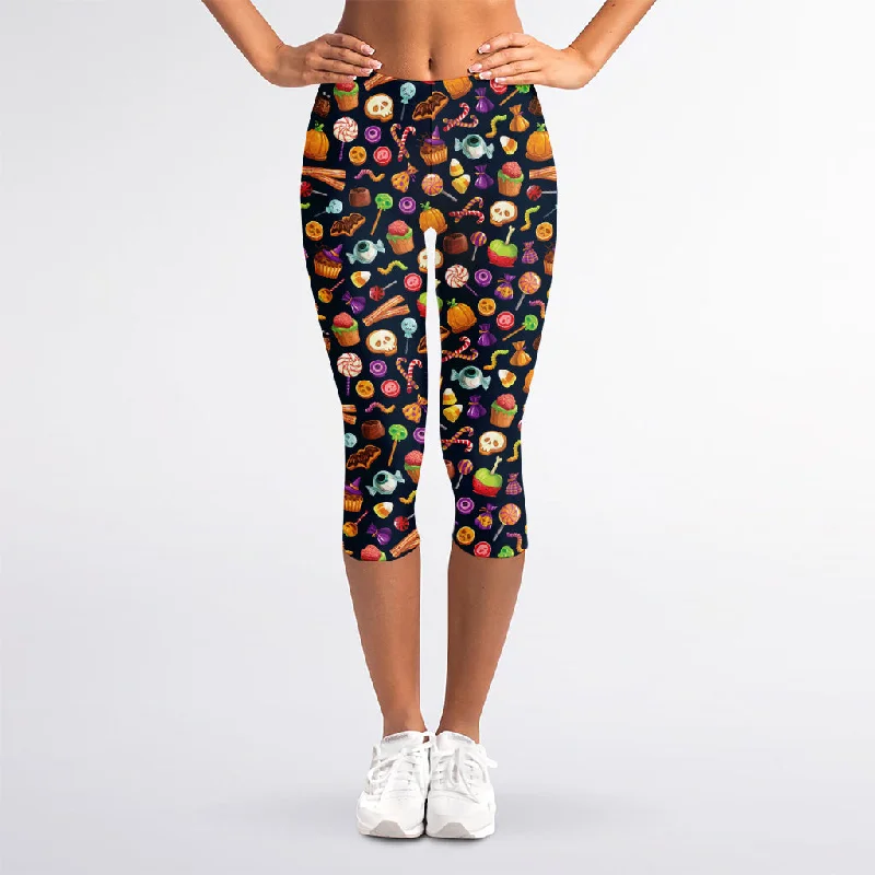 Today’s Special Halloween Candy Pattern Print Women's Capri Leggings