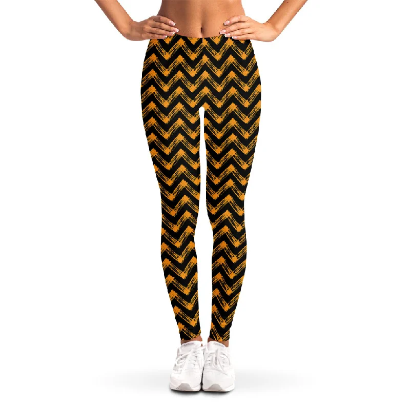 Online Only Halloween Chevron Pattern Print Women's Leggings