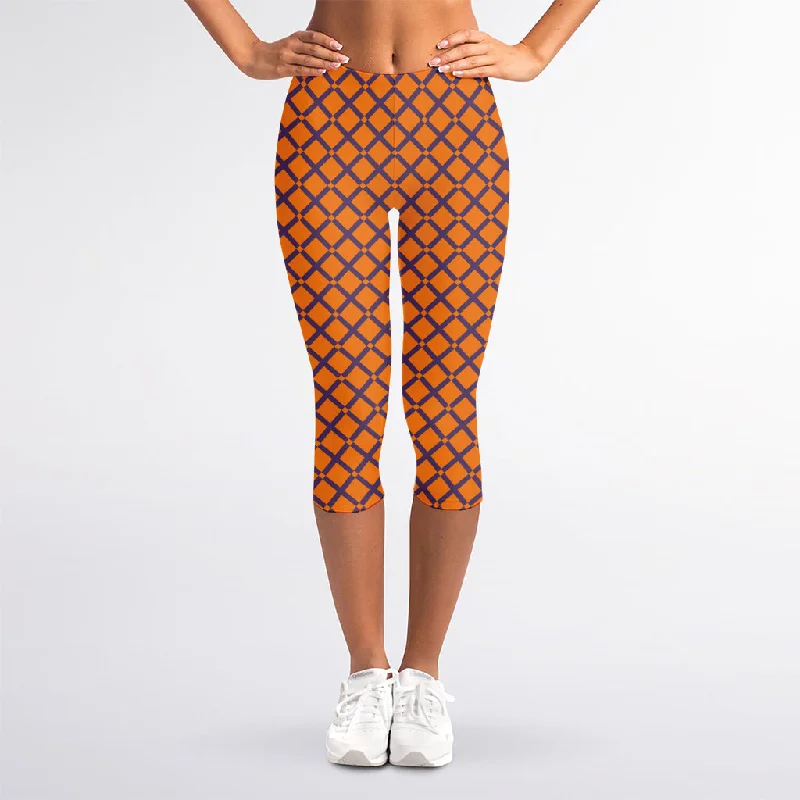 Time-Limited Offer Halloween Cross Pattern Print Women's Capri Leggings
