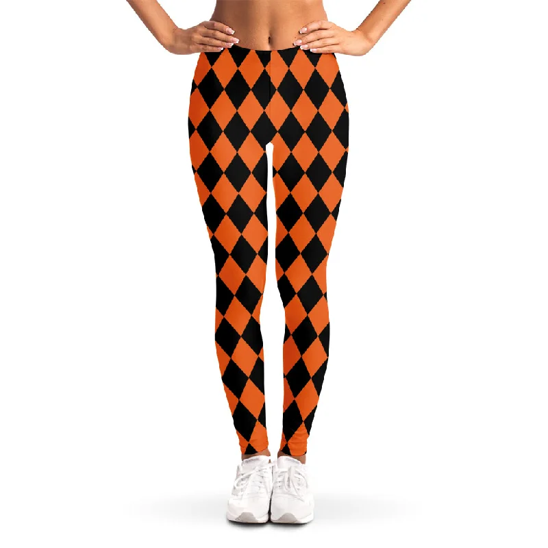 Act Fast Halloween Harlequin Pattern Print Women's Leggings