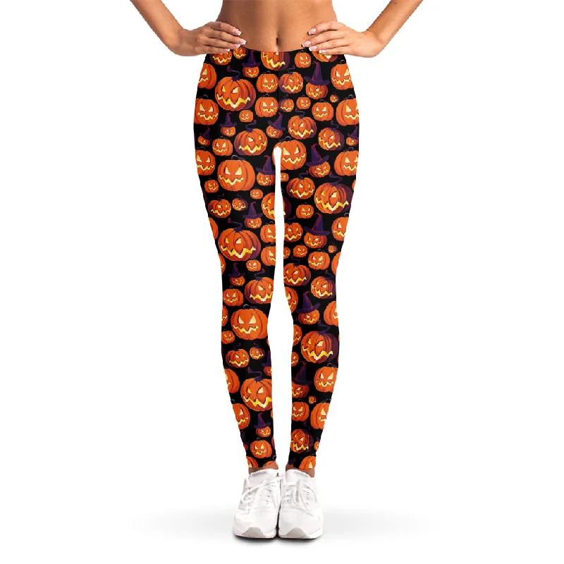 Price Slash Halloween Pumpkin Witch Pattern Print Women's Leggings