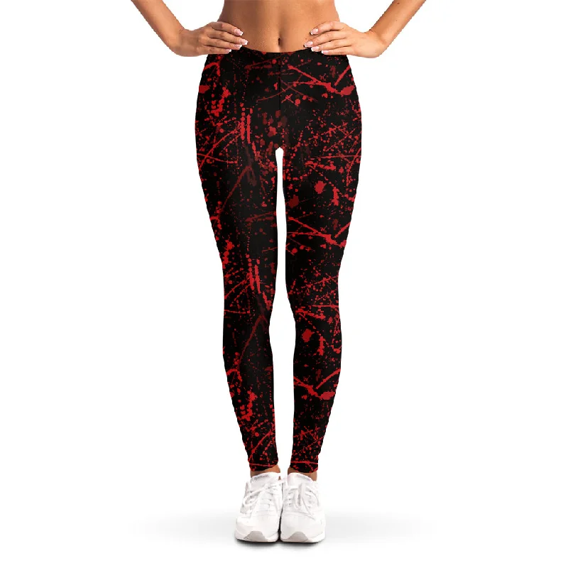 Referral Discount Halloween Red Blood Print Women's Leggings