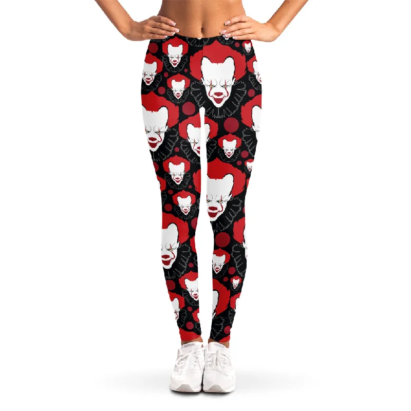Grand Opening Sale Halloween Scary Clown Pattern Print Women's Leggings