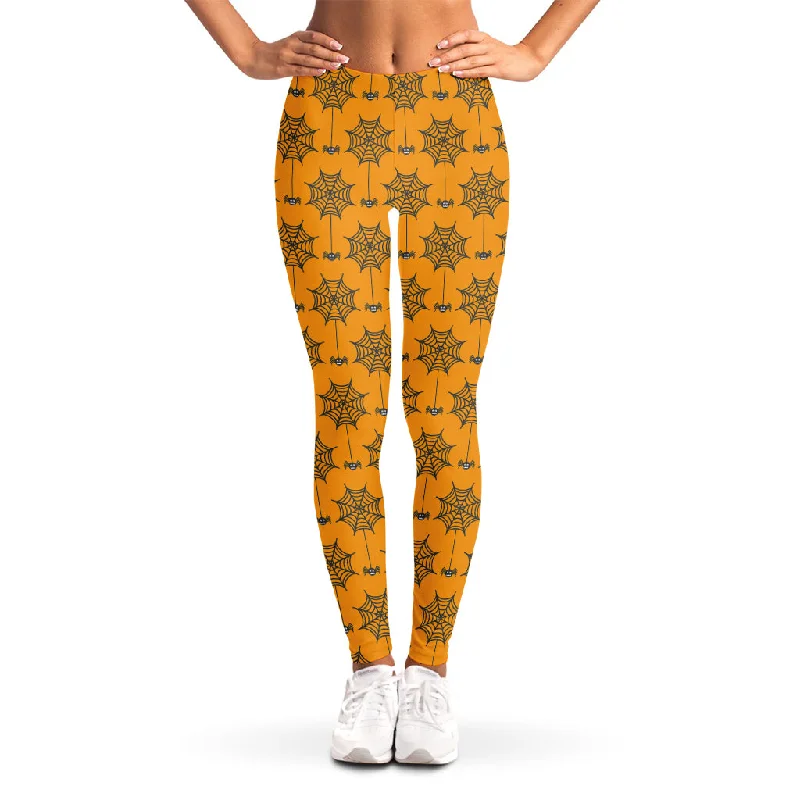 Members Only Halloween Spider Web Pattern Print Women's Leggings