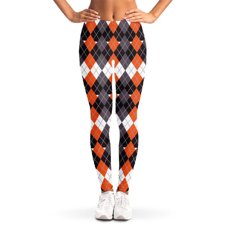 Weekend Deal Halloween Themed Argyle Pattern Print Women's Leggings
