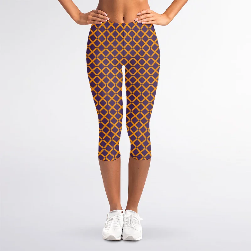Closeout Halloween X Pattern Print Women's Capri Leggings