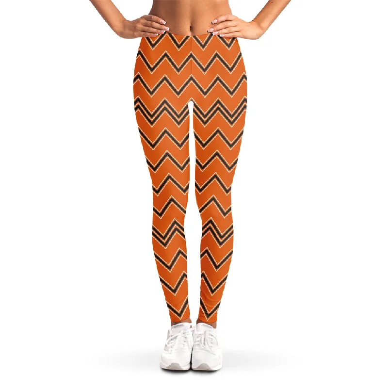 Price Drop Halloween Zig Zag Pattern Print Women's Leggings