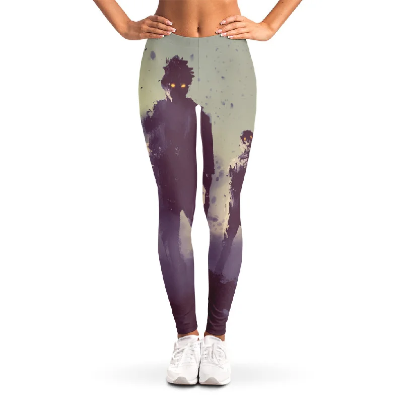 Exclusive Savings Halloween Zombie Crowd Print Women's Leggings