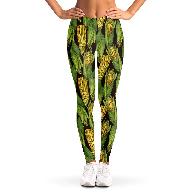 Clearance Items Hand-Drawn Corncob Pattern Print Women's Leggings