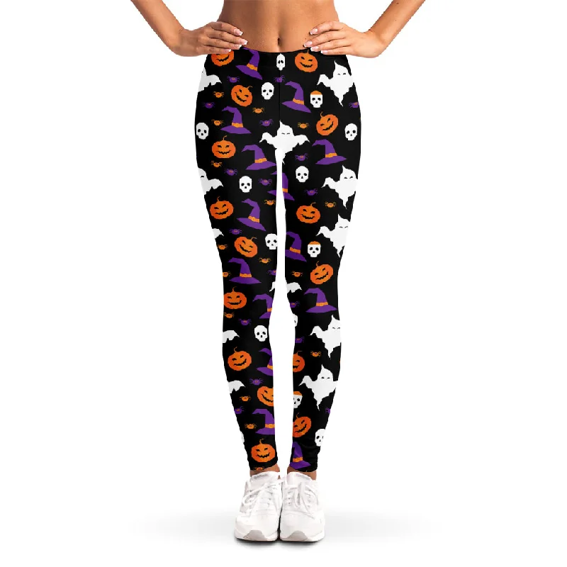 New Deals Happy Halloween Ghost Pattern Print Women's Leggings