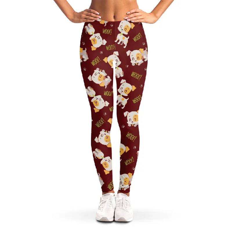 Price Cut Happy Jack Russell Terrier Pattern Print Women's Leggings