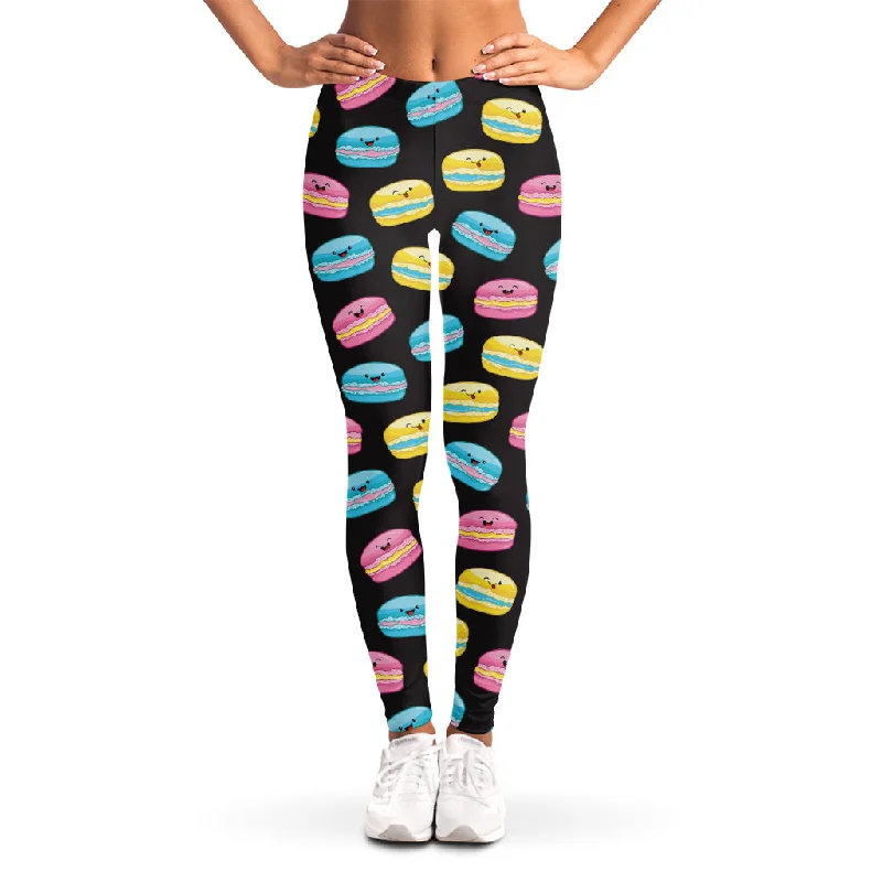 Stock Clearance Happy Macarons Pattern Print Women's Leggings