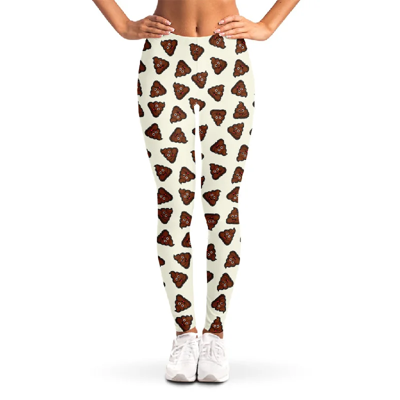 Special Discount Happy Poop Pattern Print Women's Leggings