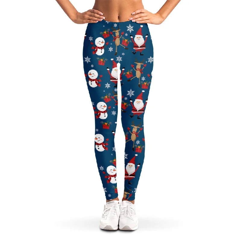 Quick Sale Happy Santa Claus Pattern Print Women's Leggings