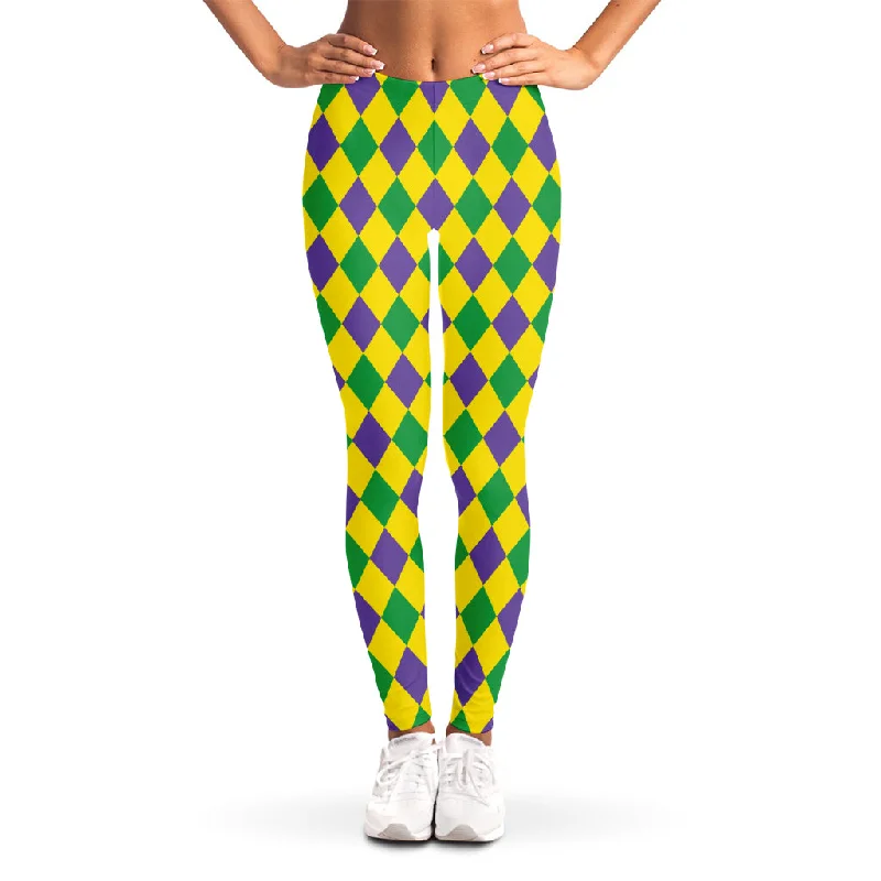 Low Prices Harlequin Mardi Gras Pattern Print Women's Leggings