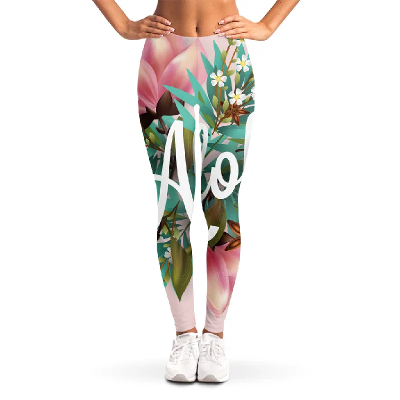 Early Access Hawaiian Flower Aloha Print Women's Leggings