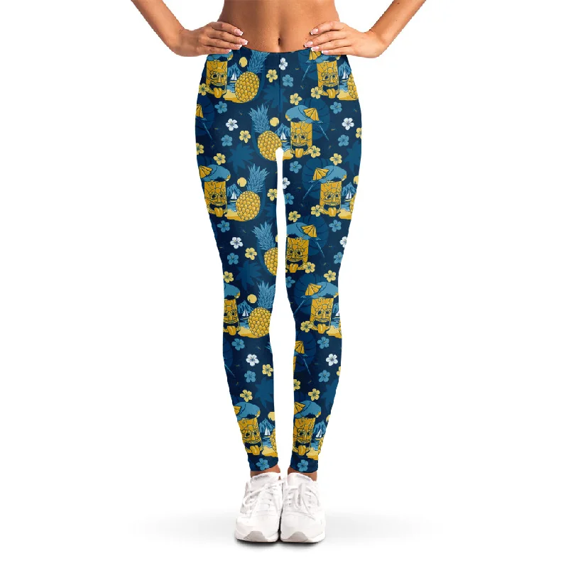 Deep Discounts Hawaiian Tiki Pattern Print Women's Leggings