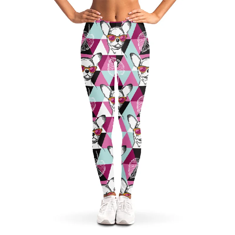 Friends and Family Sale Hipster Chihuahua Pattern Print Women's Leggings