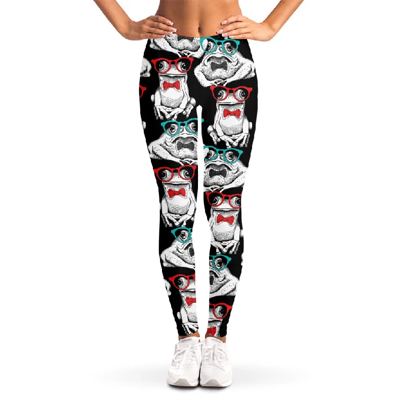 Anniversary Sale Hipster Frog Pattern Print Women's Leggings