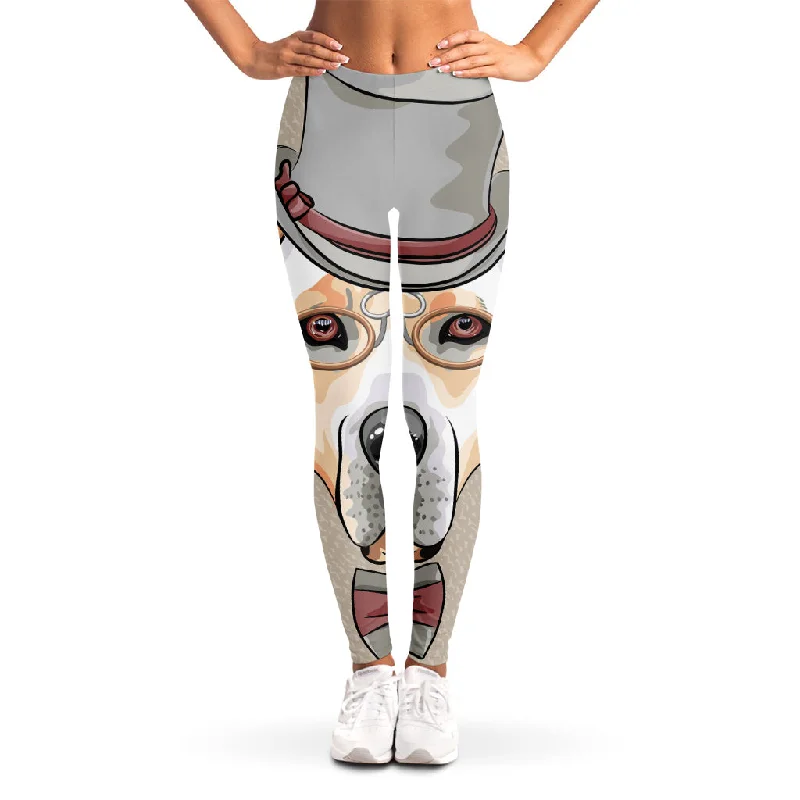 Online Exclusive Hipster Labrador Retriever Print Women's Leggings