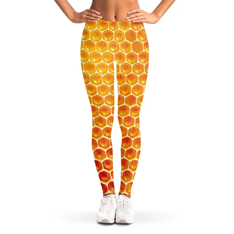 Take Advantage Honey Bee Hive Print Women's Leggings