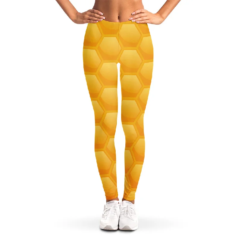Time-Limited Offer Honeycomb Pattern Print Women's Leggings