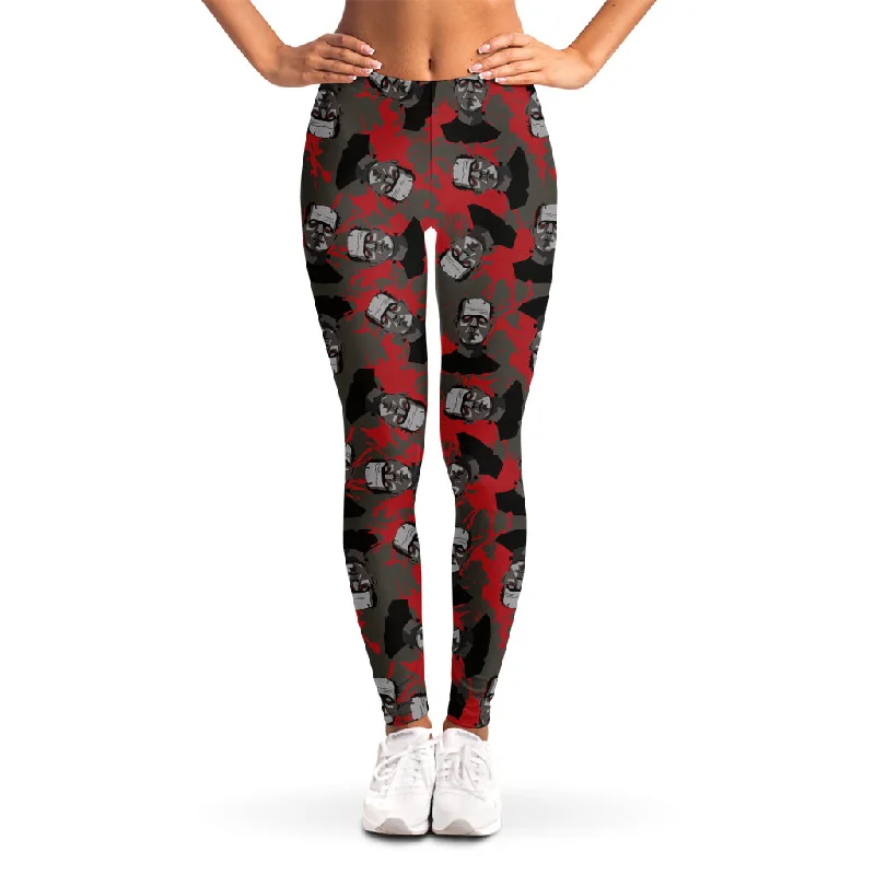 Price Reduction Horror Frankenstein Pattern Print Women's Leggings