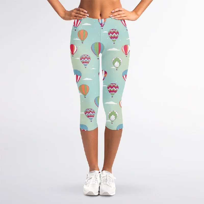 Discount Deals Hot Air Balloon Pattern Print Women's Capri Leggings