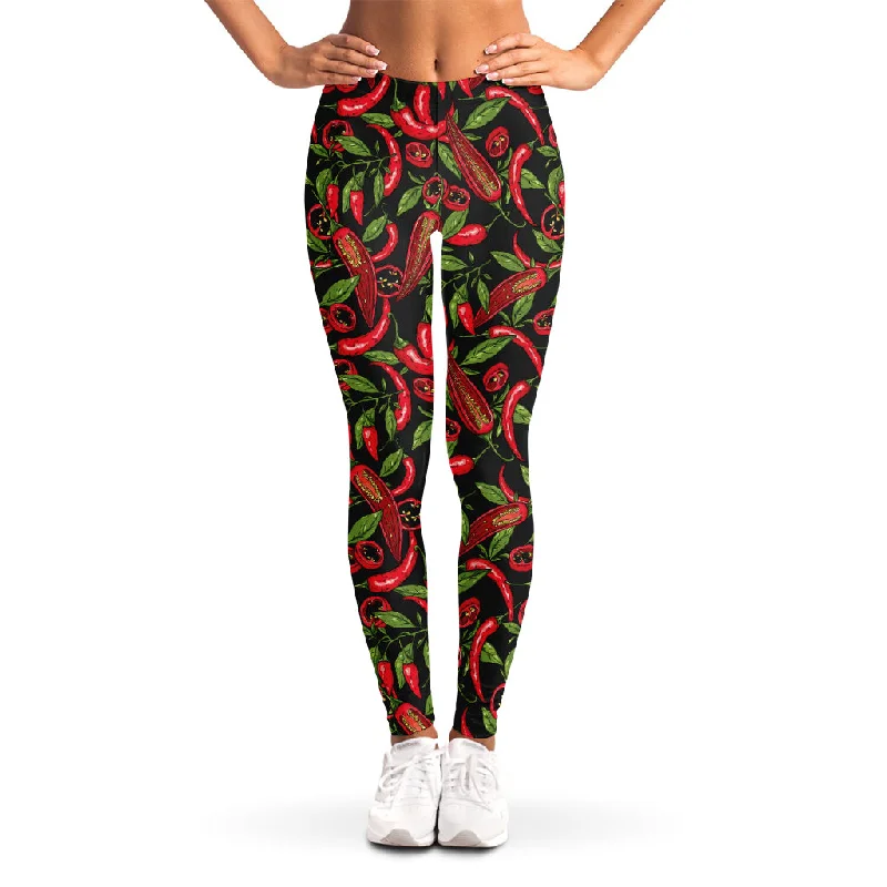 Major Savings Hot Chili Peppers Pattern Print Women's Leggings