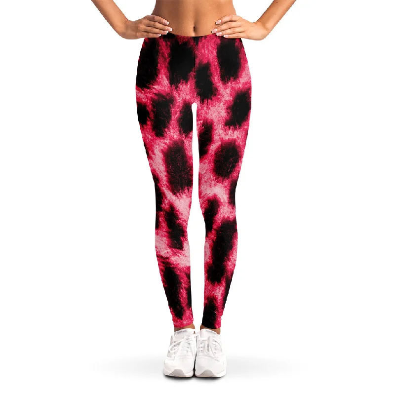 Savings Galore Hot Pink And Black Cheetah Print Women's Leggings