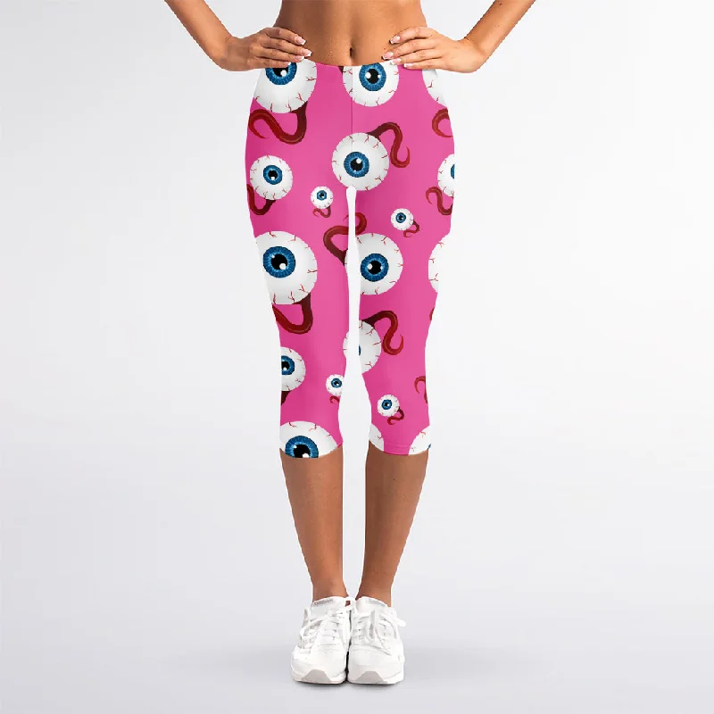 Referral Discount Human Eyeball Pattern Print Women's Capri Leggings