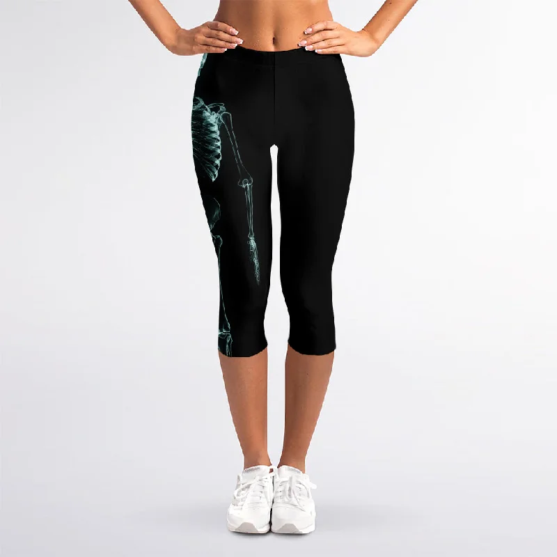 Weekend Flash Sale Human Skeleton X-Ray Print Women's Capri Leggings