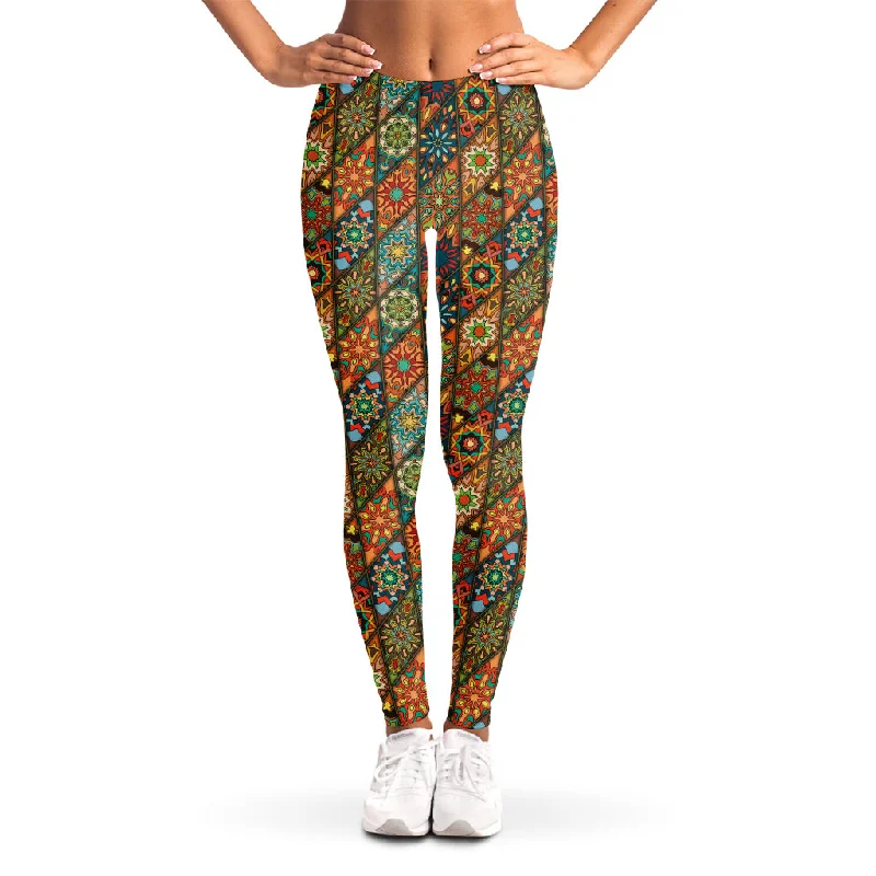Buy Now Indian Floral Patchwork Pattern Print Women's Leggings