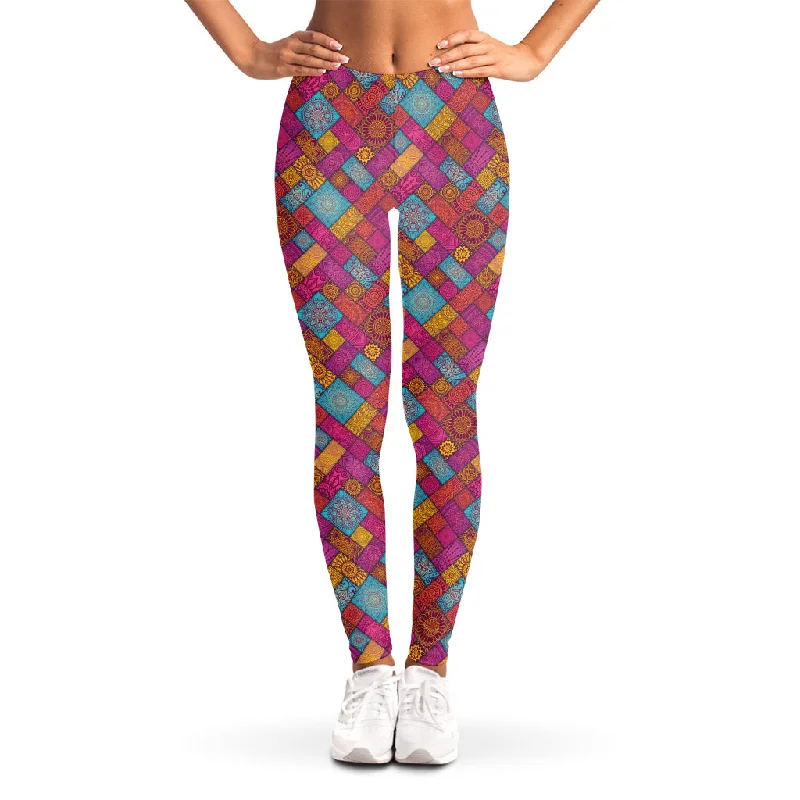 Best Bargains Indian Patchwork Pattern Print Women's Leggings